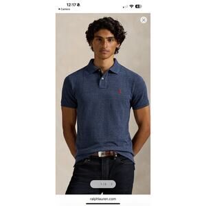 Polo Ralph Lauren Custom Slim Fit Solid Mesh Polo shirt